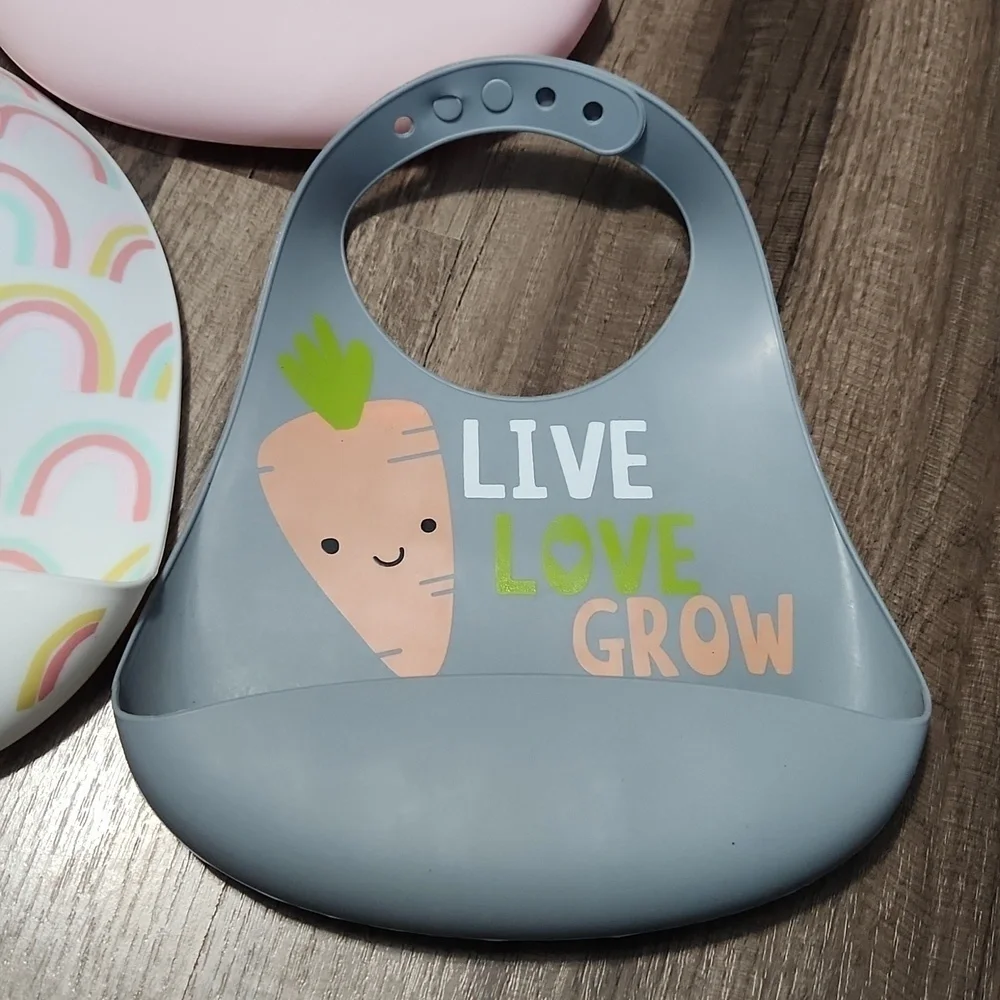 Cloud Island set of 3 Adjustable Silicone Bibs Spring Easter